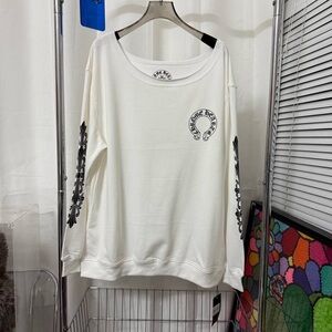 Chrome Hearts White Sweatshirt with Black Graphics